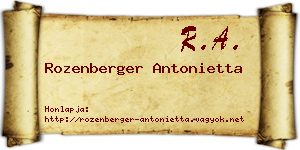 Rozenberger Antonietta névjegykártya